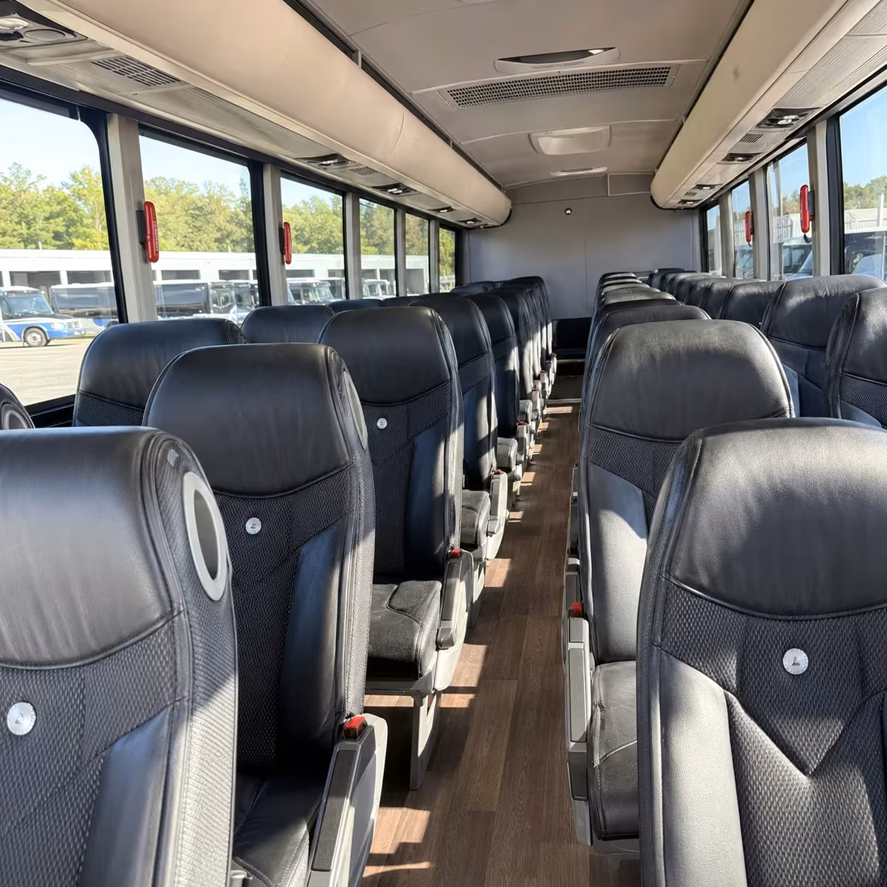 56 passenger charter bus inside